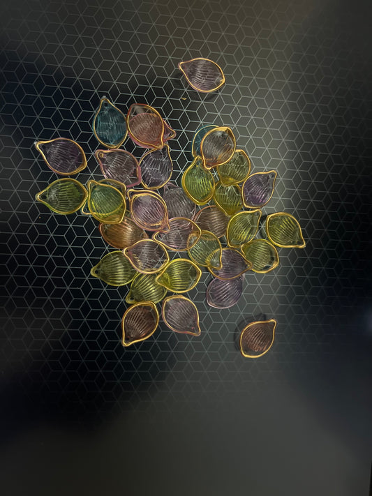 Multicolour crystal flower petals