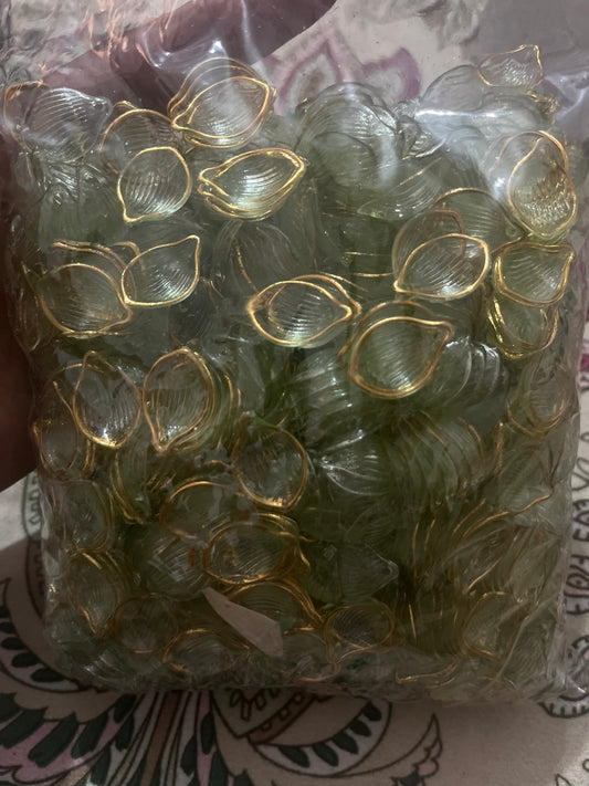 Olive green Crystal flower petal