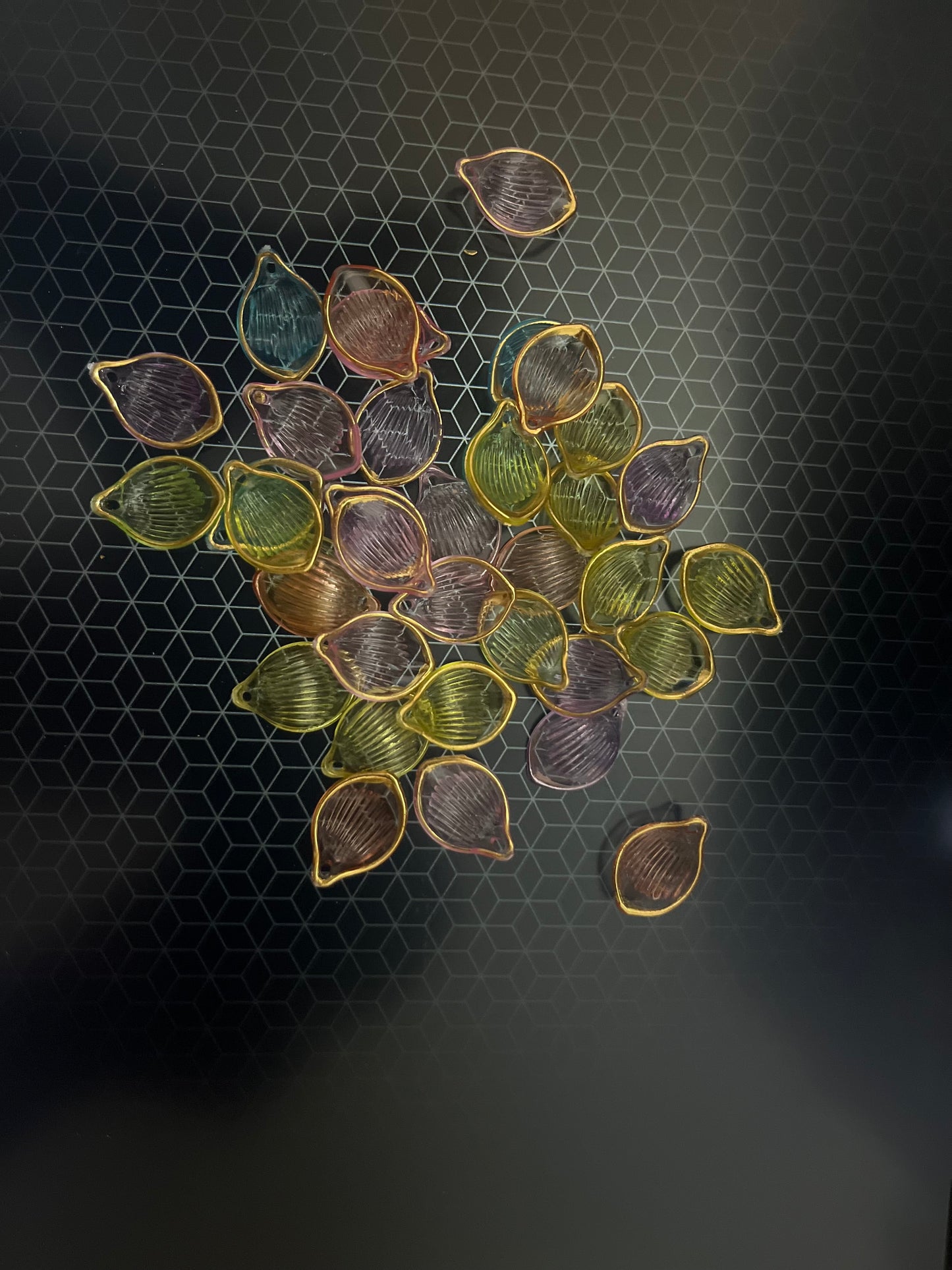 Multicolour crystal flower petals