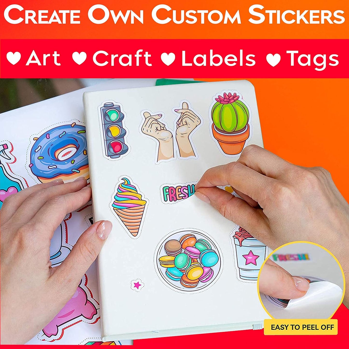 luxepour a4 photo Inkjet Vinyl Sticker Paper Glossy Waterproof Sheets ( NO need of lamination )