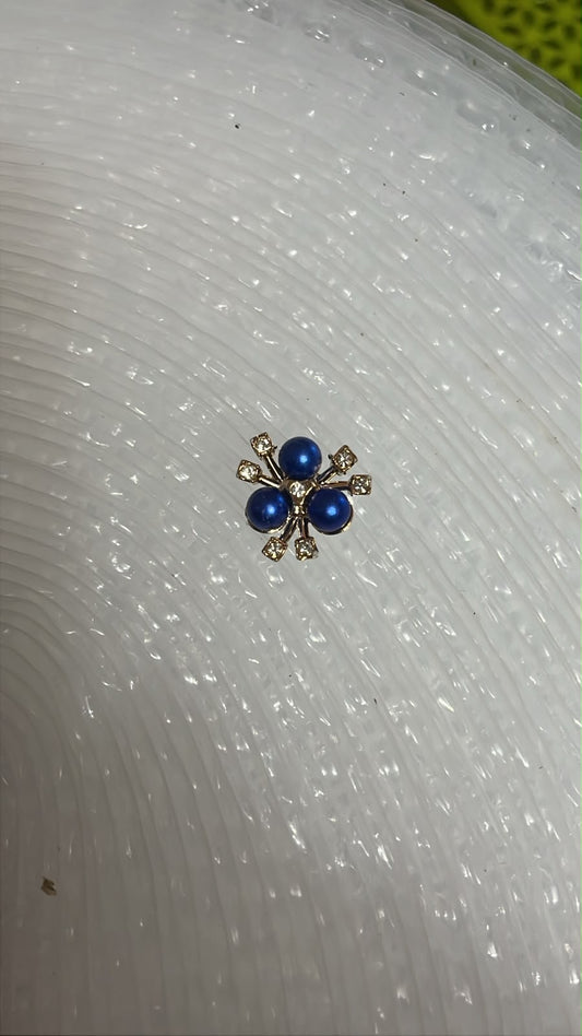 Blue Flower Beads ( 4 piece )