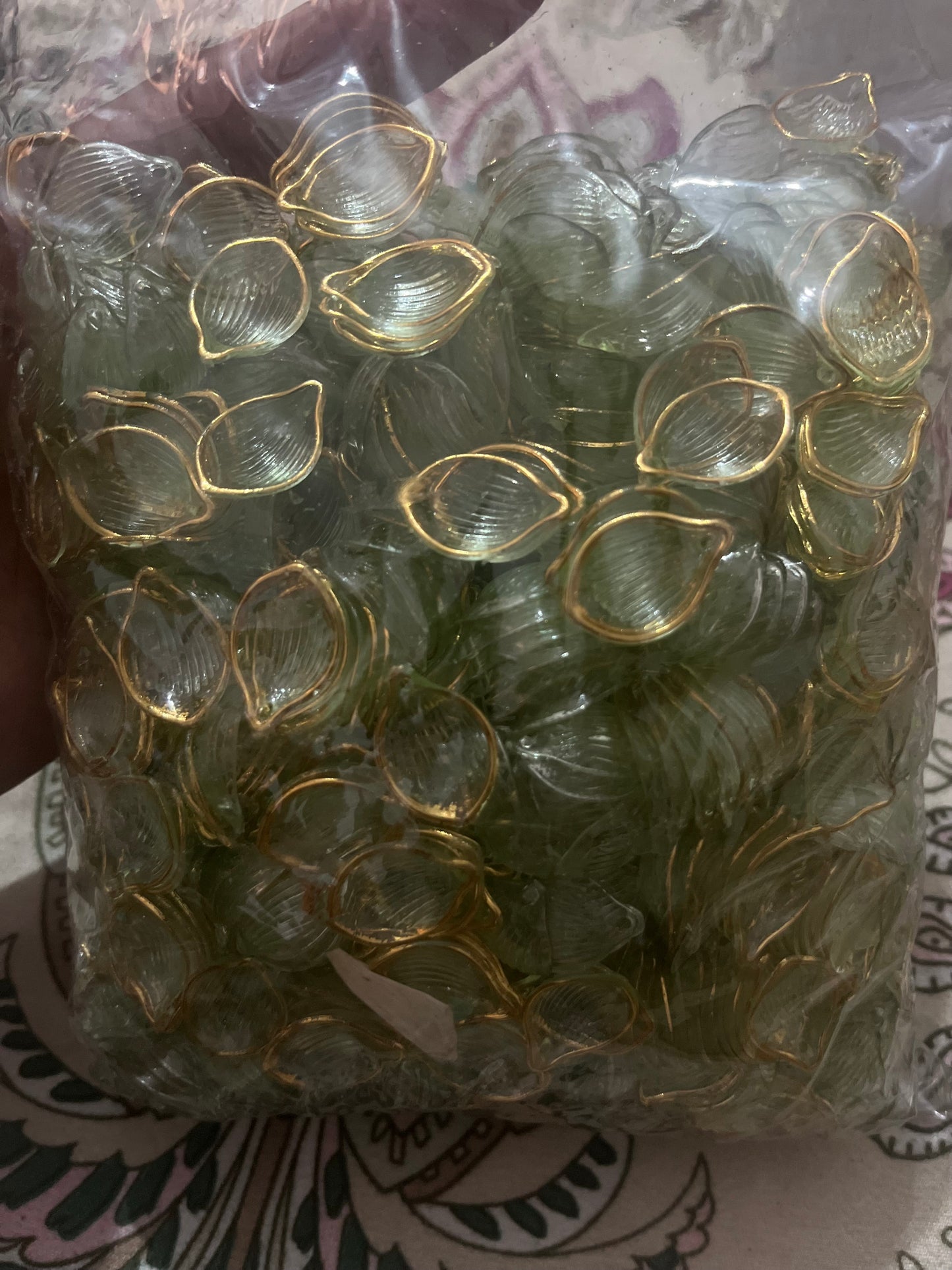 Olive green Crystal flower petal