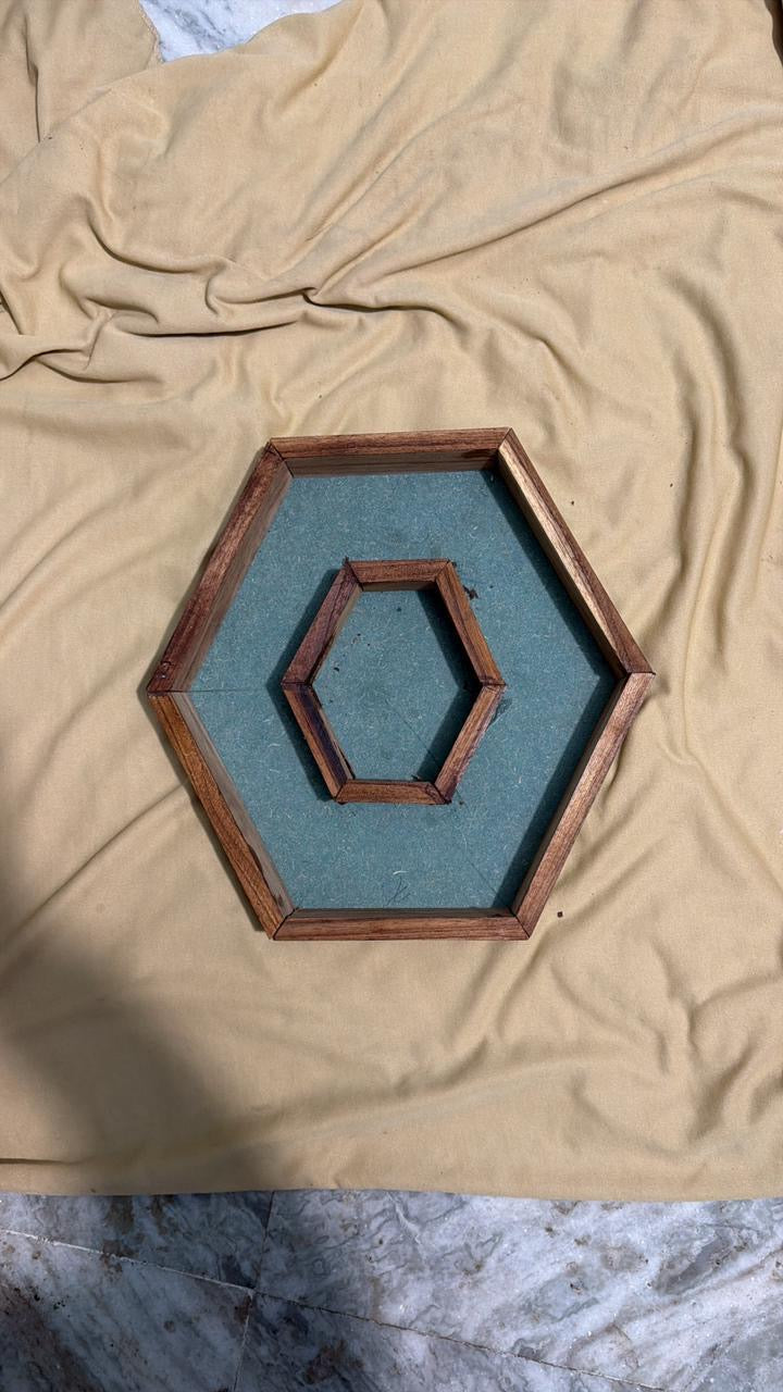 12 inch hexagon original teakwood frame