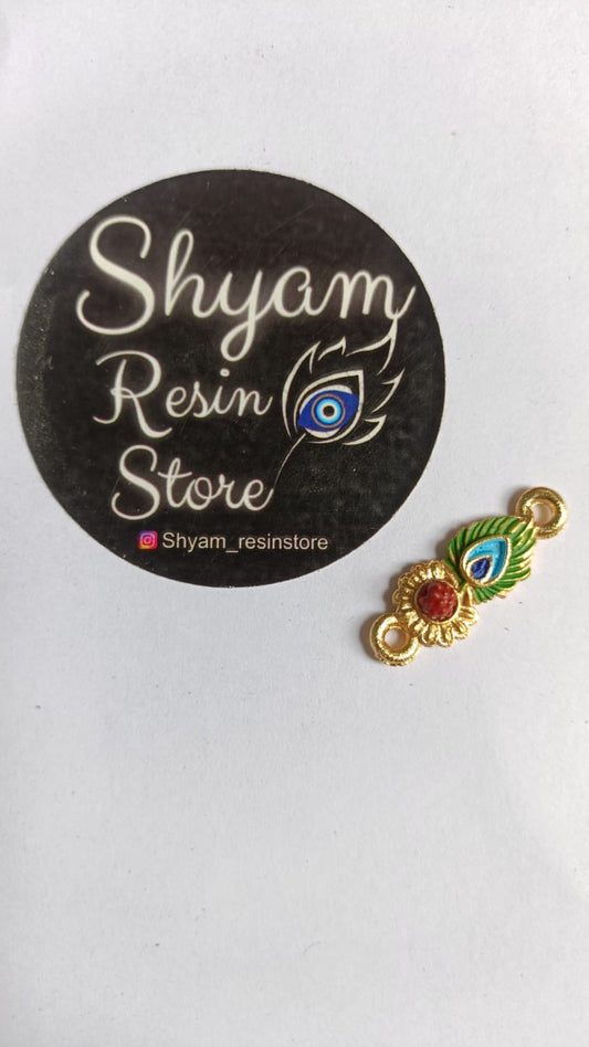 Peacock Rudraksha feather charm