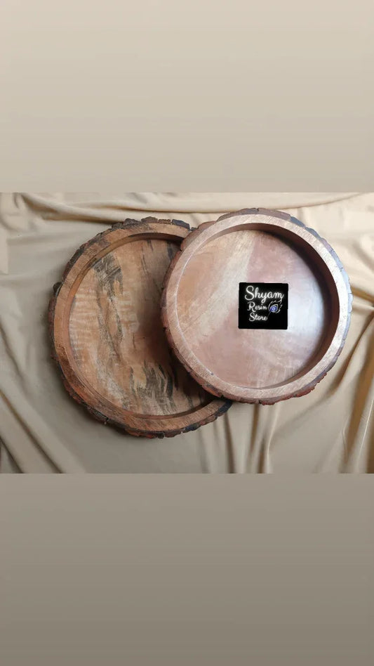 Round Wooden Tray - Shyamresinstore