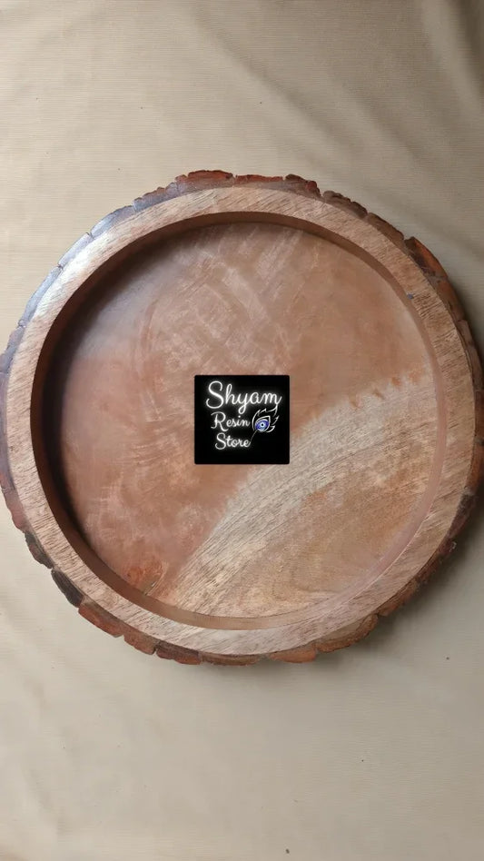 Round Wooden Tray - Shyamresinstore